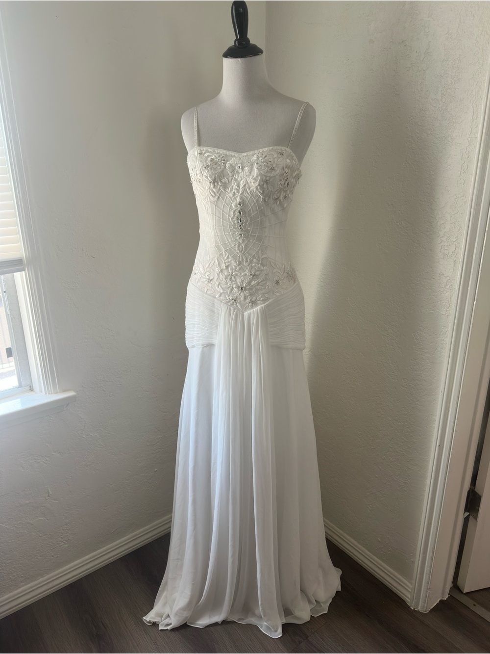 sue wong ivory beaded corset evening gown vintage y2k dress size 2 - Picture 17 of 17